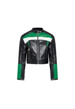 NUEVE BIKER JACKET - GREEN -Lionessfashion Shop 02 05 23 LIONESS GM MAY Ghost Mannequin MAY 053