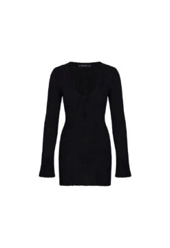 COYOTE KNIT DRESS - ONYX 14 COYOTE KNIT DRESS - ONYX -Lionessfashion Shop 02 05 23 LIONESS GM MAY Ghost Mannequin MAY 061