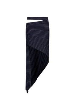 AFTER PARTY SKIRT - NAVY PINSTRIPE -Lionessfashion Shop 02 05 23 LIONESS GM MAY Ghost Mannequin MAY 087