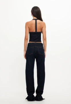 NYC HALTER TOP - DARK DENIM -Lionessfashion Shop 04 10 23 LIONESS RESHOOTS STELLAVIDS RESHOOTS 0022