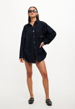 NYC BOYFRIEND SHIRT - DARK DENIM