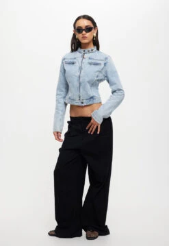 BELLA MOTO JACKET - DENIM BLUE