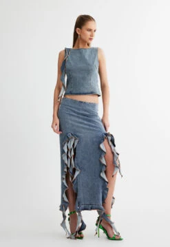 RENDEZVOUS TOP - FADED DENIM