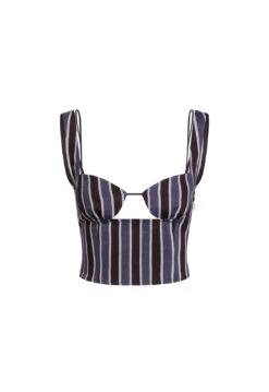 ODETTE TOP - NAVY STRIPE