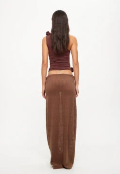 GHAURI MAXI SKIRT - CHESTNUT -Lionessfashion Shop 24 05 23 LIONESS ReShoots Roberta Reshoots 1202