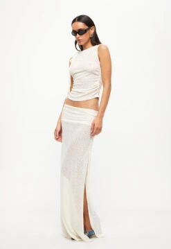 GHAURI MAXI SKIRT - CREAM -Lionessfashion Shop 24 05 23 LIONESS ReShoots Roberta Reshoots 1216