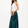 DEVON MAXI SKIRT - GREEN PINSTRIPE -Lionessfashion Shop 24 05 23 LIONESS ReShoots Roberta Reshoots 1246