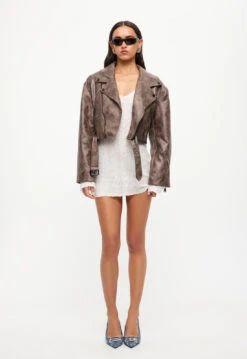 STATEN ISLAND JACKET - CHOCOLATE -Lionessfashion Shop 24 05 23 LIONESS ReShoots Roberta Reshoots 386