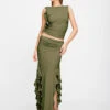 RENDEZVOUS SKIRT - OLIVE -Lionessfashion Shop 25 01 23 LIONESS ReShoots Serena RESHOOTS OLIVE 141919