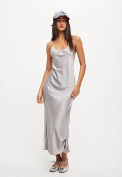 JULIETTE SATIN DRESS - CLOUD