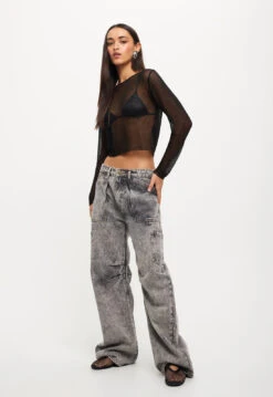 PALISADES LONG SLEEVE TOP - ONYX -Lionessfashion Shop 25 08 23 LIONESS ReShoots RESHOOTS 713