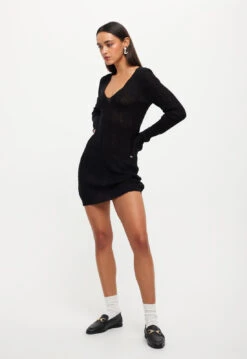 COYOTE KNIT DRESS - ONYX 12 COYOTE KNIT DRESS - ONYX -Lionessfashion Shop 25 08 23 LIONESS ReShoots RESHOOTS 775