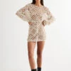 ATZARÓ CROCHET MINI DRESS - ALMOND -Lionessfashion Shop 27 03 23 LIONESS ReShoots Roberta RESHOOTS 1267