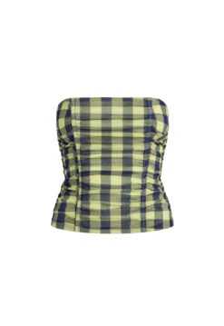 ISLAND BODICE - NAVY CHECK -Lionessfashion Shop GhostMannequin Sept 039