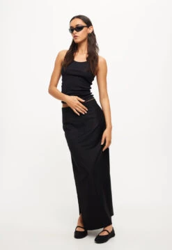 MINIMALIST MAXI SKIRT - ONYX