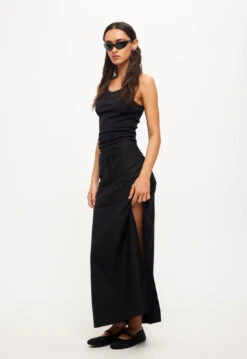 MINIMALIST MAXI SKIRT - ONYX -Lionessfashion Shop LB628 2306ONYX4