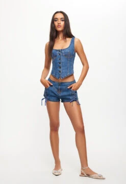DAYDREAM MINI SHORTS - BLUE DENIM -Lionessfashion Shop LB656 1 2309 BLUE DENIM 1jpg