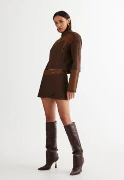 NUEVE BIKER JACKET - CHOCOLATE -Lionessfashion Shop LC565 1 2305 CHOCOLATE LB608 2305 CHOCOLATE 9