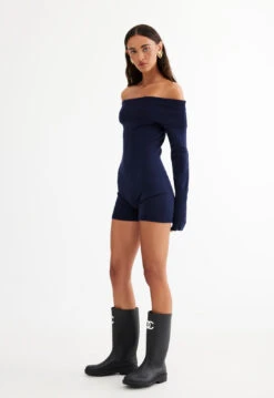 OFF DUTY ROMPER - NAVY -Lionessfashion Shop LR181 2304 NAVY 4