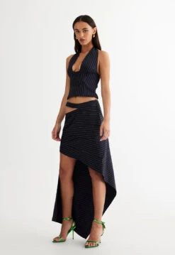 AFTER PARTY HALTER - NAVY PINSTRIPE -Lionessfashion Shop LT872 2305 NAVY PINSTRIPE LB613 2305 NAVY PINSTRIPE 3