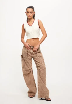 COBAIN VEST - CREAM -Lionessfashion Shop LT887 2307 CREAM LB381 22 2307 TAN WASH 7jpg