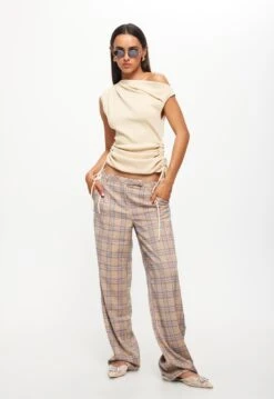 BOND CHECK PANT - CREAM