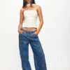 DAYDREAM TIE UP JEANS - BLUE DENIM -Lionessfashion Shop LT919 2309 CORNSILK LB659 1 2309 BLUE DENIM 5jpg