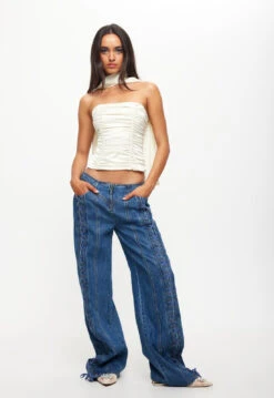 DAYDREAM TIE UP JEANS - BLUE DENIM