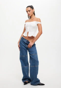 FEMME FATALE TOP - PORCELAIN -Lionessfashion Shop LT927 2310 PORCELAIN LB639 2 2310 BLUE DENIM 14jpg