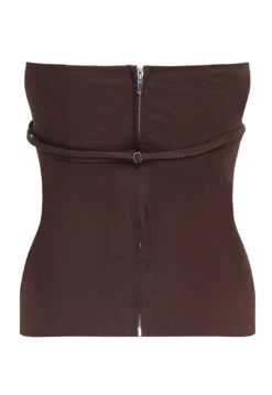 ALLURE STRAPLESS TOP - CHOCOLATE -Lionessfashion Shop OCT GHOSTMANNEQUIN 117